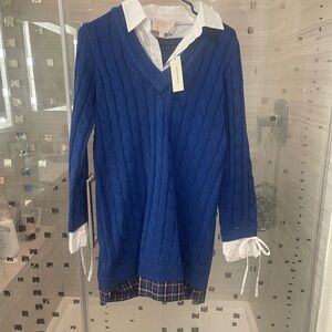 Blue Cable Knit Sweater Dress by Francesca’s NWT